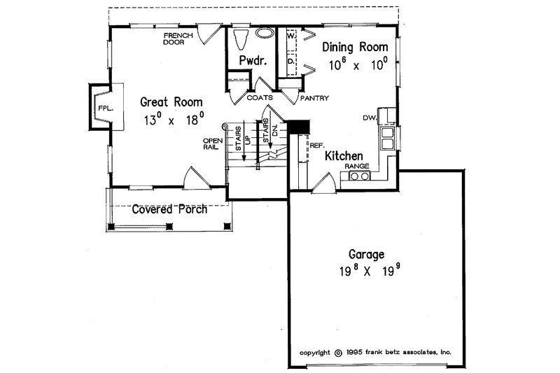 Home Plan - Floor Plan - Main Floor for Country House Plan #927-90 - 3 bed, 2.5 bath