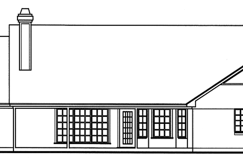 Home Plan - Exterior - Rear Elevation for Country House Plan #42-462 - 3 bed, 2 bath