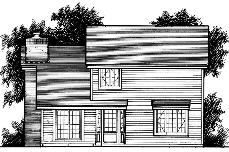 Home Plan - Exterior - Rear Elevation for Country House Plan #320-674 - 3 bed, 2.5 bath