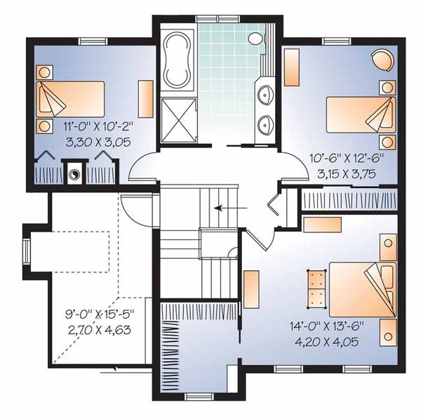 House Plan Design - Country Floor Plan - Upper Floor Plan #23-2542