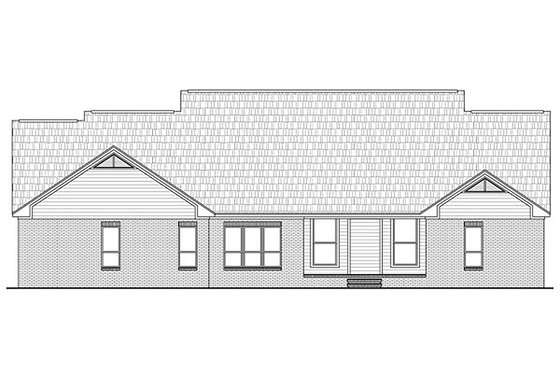Exterior - Rear Elevation for Country House Plan #21-299 - 4 bed, 3.5 bath