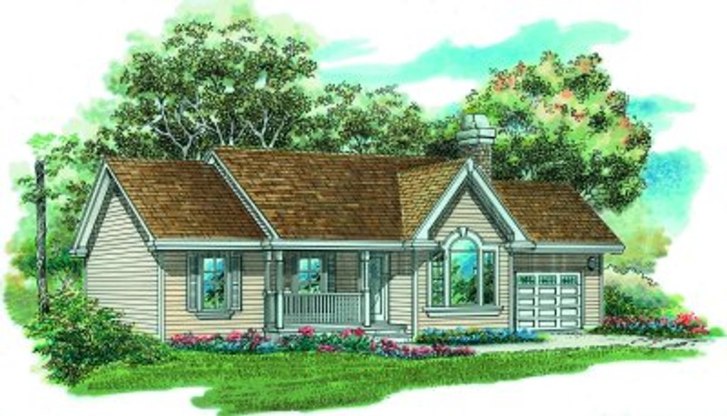 Exterior - Front Elevation 2 for Ranch House Plan #47-330 - 3 bed, 2 bath