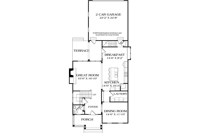 House Design - Floor Plan - Main Floor for Traditional House Plan #453-525 - 3 bed, 2.5 bath