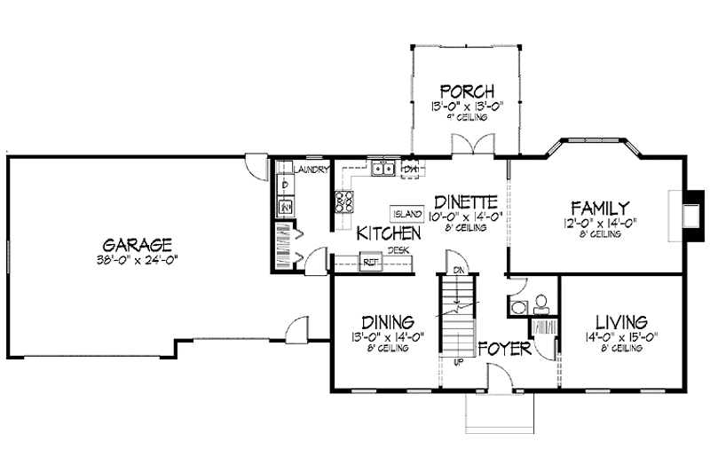 Home Plan - Floor Plan - Main Floor for Colonial House Plan #51-849 - 4 bed, 2.5 bath