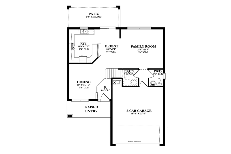 Home Plan - Floor Plan - Main Floor for Traditional House Plan #1058-21 - 4 bed, 2.5 bath