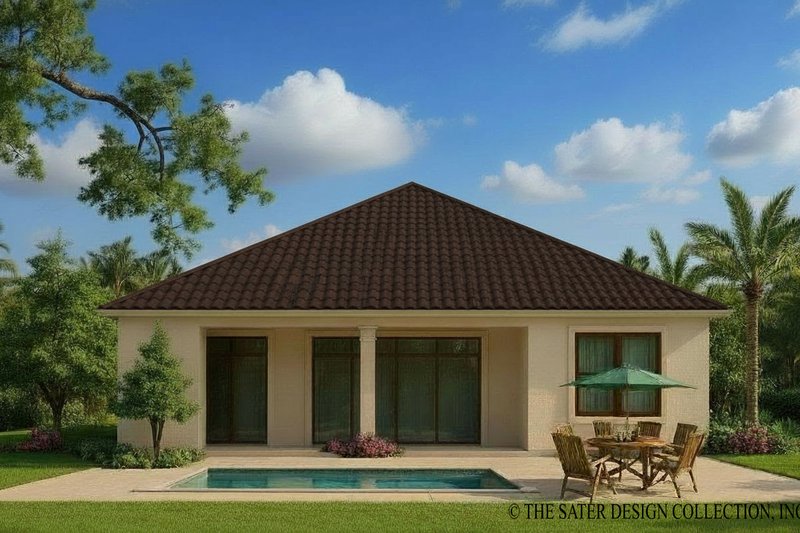 Home Plan - Exterior - Rear Elevation for Mediterranean House Plan #930-382 - 2 bed, 2 bath
