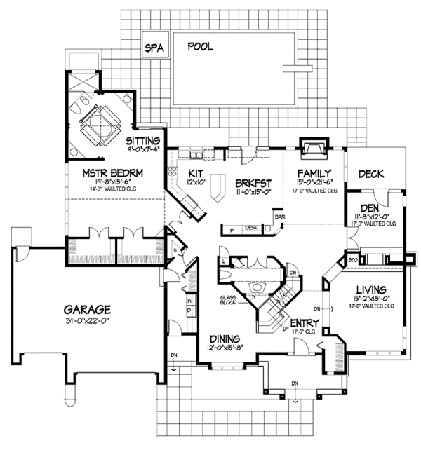 Home Plan - Contemporary Floor Plan - Main Floor Plan #320-671