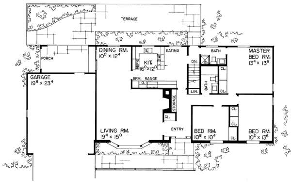 House Plan Design - Ranch Floor Plan - Main Floor Plan #72-504