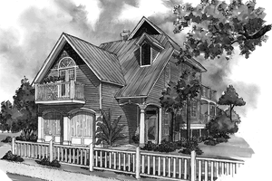 Exterior - Front Elevation 3 for Country House Plan #930-72 - 3 bed, 2.5 bath