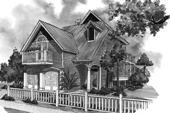 Exterior - Front Elevation 3 for Country House Plan #930-72 - 3 bed, 2.5 bath