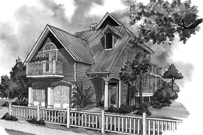 Architectural House Design - Exterior - Front Elevation 3 for Country House Plan #930-72 - 3 bed, 2.5 bath