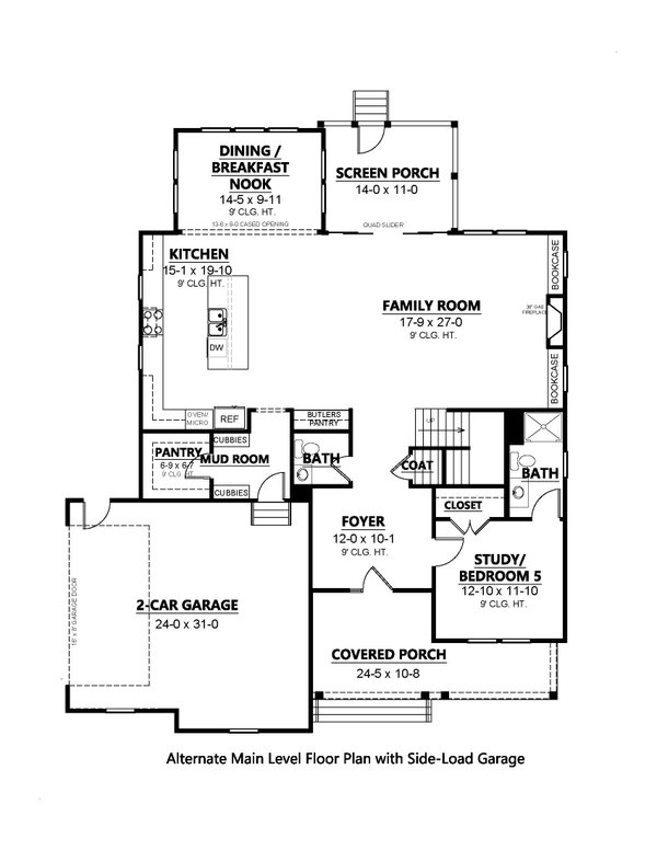 House Design - Traditional Floor Plan - Main Floor Plan #1080-2