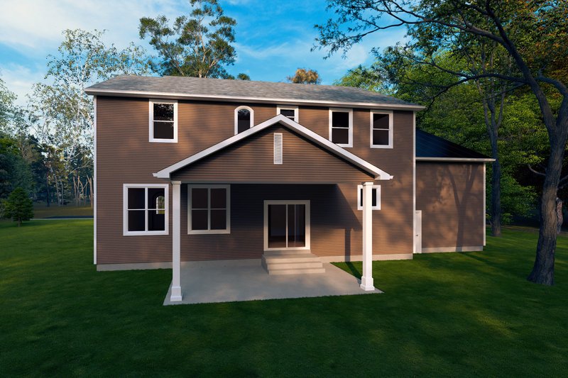 House Blueprint - Exterior - Rear Elevation for Farmhouse House Plan #1111-15 - 4 bed, 2.5 bath