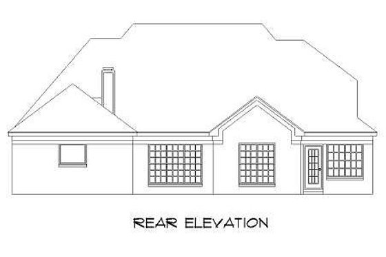 Exterior - Rear Elevation for Traditional House Plan #424-69 - 5 bed, 3 bath