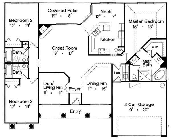 Dream House Plan - Mediterranean Floor Plan - Main Floor Plan #417-559