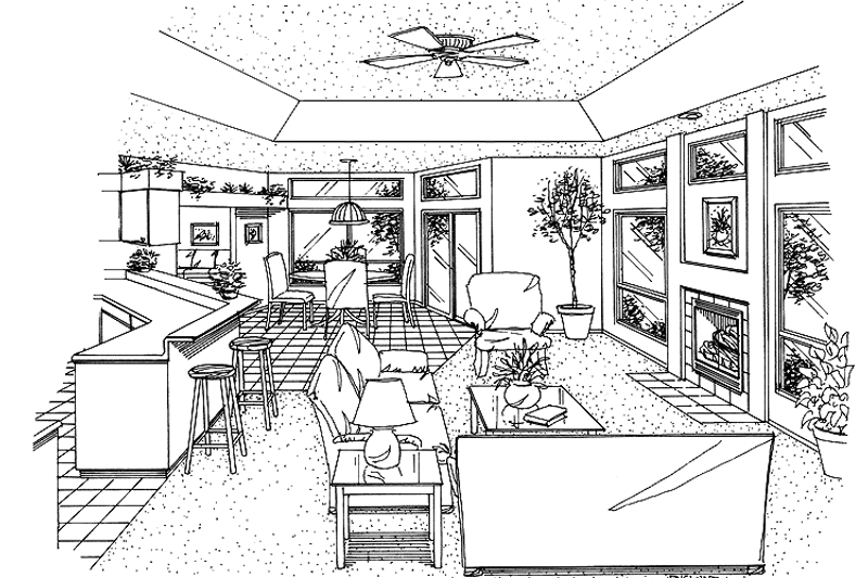Home Plan - Interior - Family Room for Mediterranean House Plan #417-644 - 4 bed, 3 bath