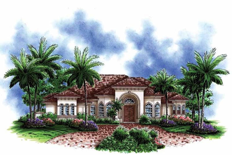 Home Plan - Exterior - Front Elevation 3 for Mediterranean House Plan #1017-145 - 3 bed, 3.5 bath