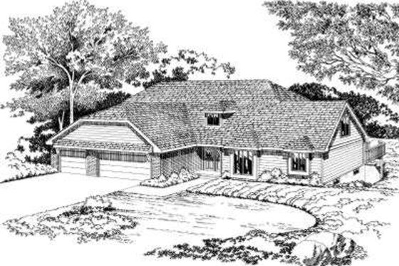 Exterior - Front Elevation for Traditional House Plan #312-229 - 4 bed, 3 bath