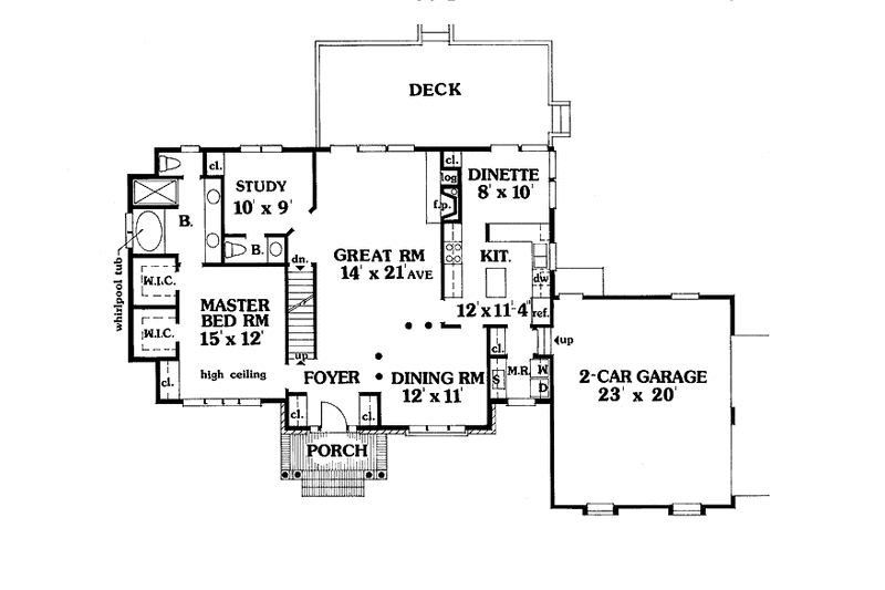 Home Plan - Floor Plan - Main Floor for Contemporary House Plan #456-65 - 4 bed, 2.5 bath