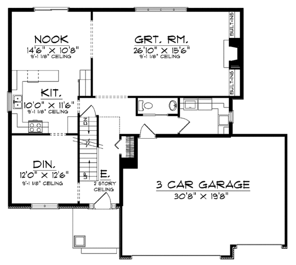 Dream House Plan - Traditional Floor Plan - Main Floor Plan #70-1377
