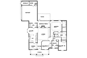 Floor Plan - Main Floor for Southern House Plan #15-116 - 3 bed, 2 bath
