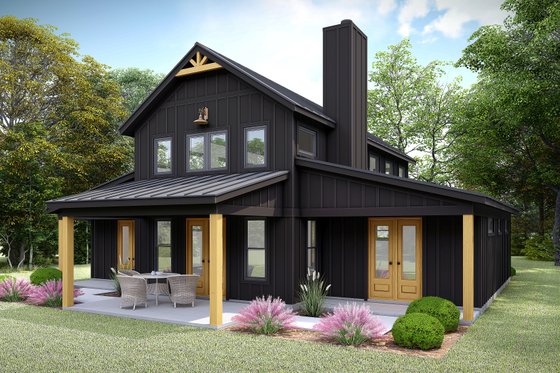 Exterior - Rear Elevation for Barndominium House Plan #932-1132 - 3 bed, 3.5 bath
