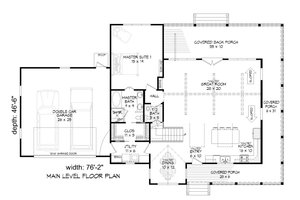 Floor Plan - Main Floor for Traditional House Plan #932-508 - 3 bed, 2.5 bath