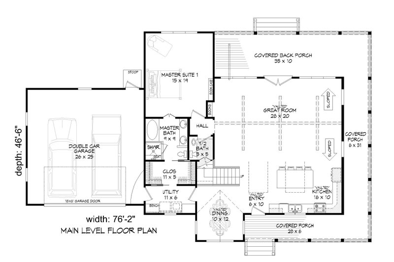 Dream House Plan - Floor Plan - Main Floor for Traditional House Plan #932-508 - 3 bed, 2.5 bath