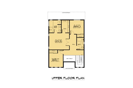 Floor Plan - Upper Floor for Farmhouse House Plan #1066-221 - 3 bed, 2.5 bath