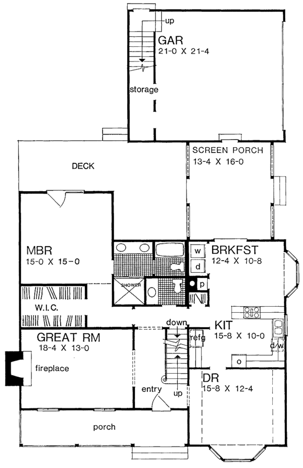 Architectural House Design - Victorian Floor Plan - Main Floor Plan #72-1069