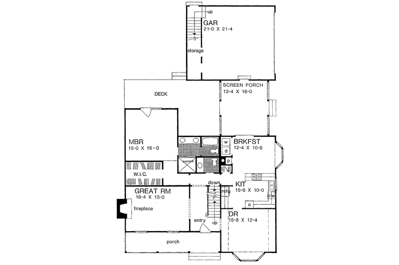 Dream House Plan - Floor Plan - Main Floor for Victorian House Plan #72-1069 - 3 bed, 2.5 bath