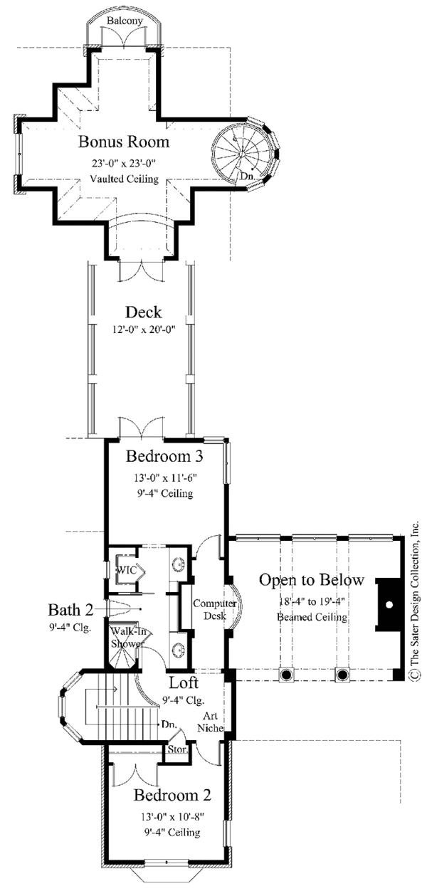 Architectural House Design - Mediterranean Floor Plan - Upper Floor Plan #930-282