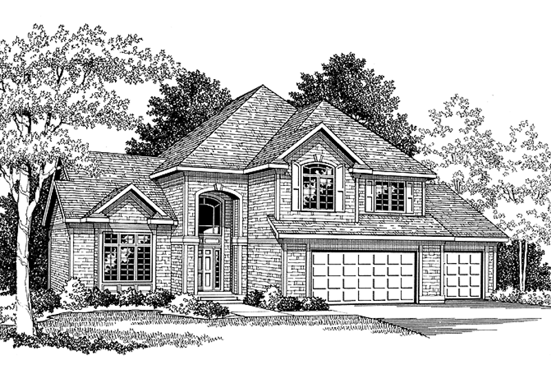 Architectural House Design - Traditional Exterior - Front Elevation Plan #70-1371
