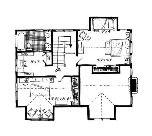 Home Plan - Cabin Floor Plan - Upper Floor Plan #942-33