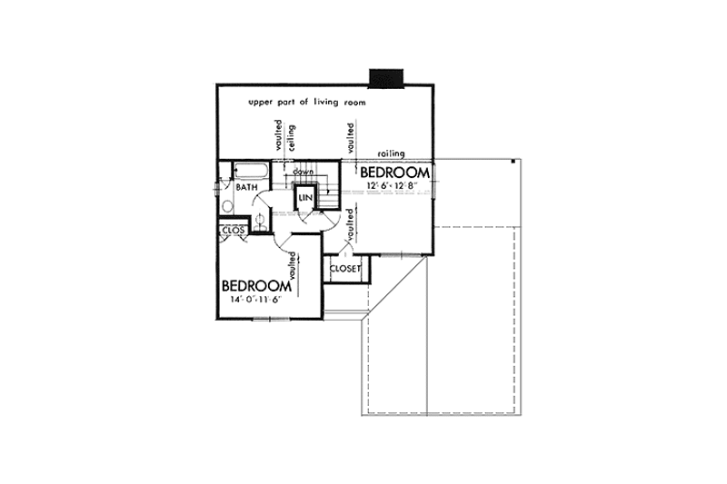 Home Plan - Floor Plan - Upper Floor for Prairie House Plan #320-1207 - 3 bed, 2 bath