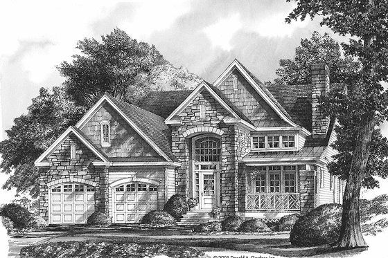Exterior - Front Elevation 3 for Country House Plan #929-651 - 3 bed, 2.5 bath
