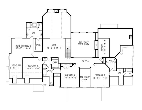 Architectural House Design - Farmhouse Floor Plan - Upper Floor Plan #54-380