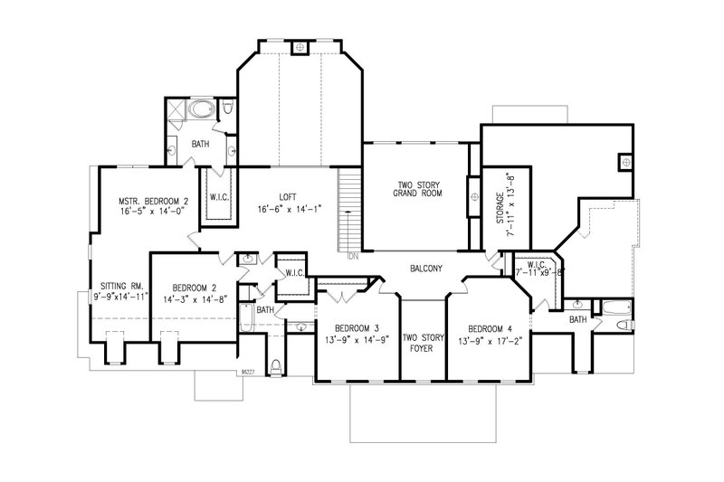 Home Plan - Floor Plan - Upper Floor for Farmhouse House Plan #54-380 - 5 bed, 4 bath