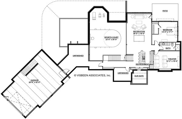 House Plan Design - European Floor Plan - Lower Floor Plan #928-8