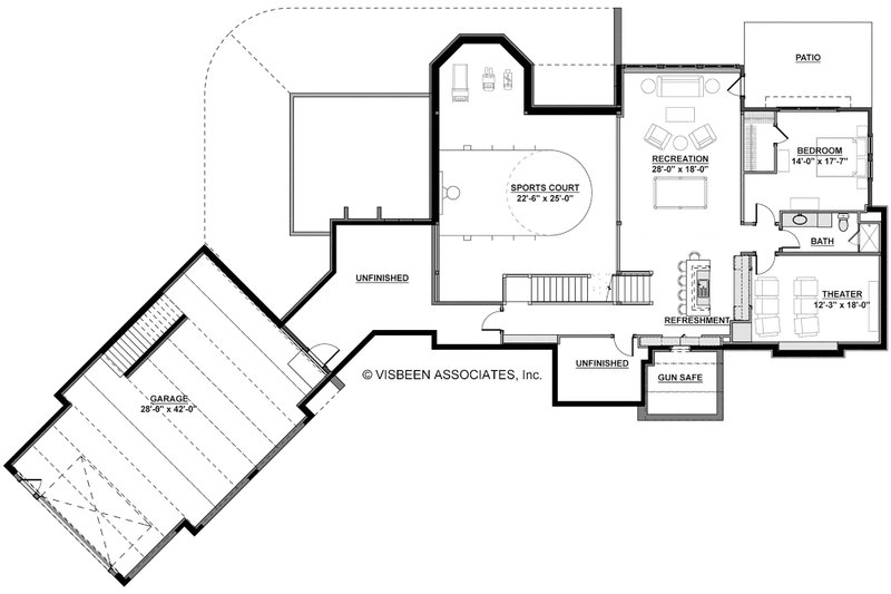 Home Plan - Floor Plan - Lower Floor for European House Plan #928-8 - 4 bed, 3.5 bath