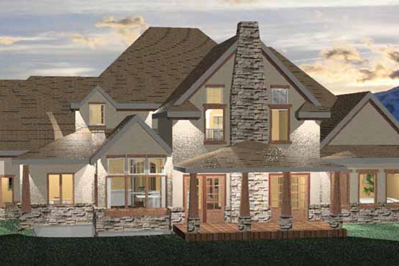 Architectural House Design - Exterior - Rear Elevation for Craftsman House Plan #937-2 - 4 bed, 3 bath