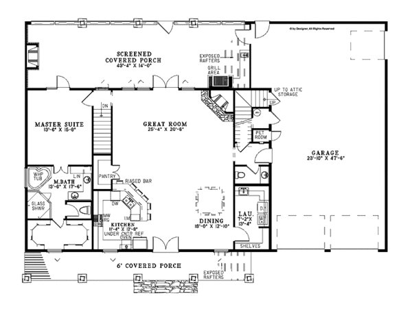 Dream House Plan - Country Floor Plan - Main Floor Plan #17-3354