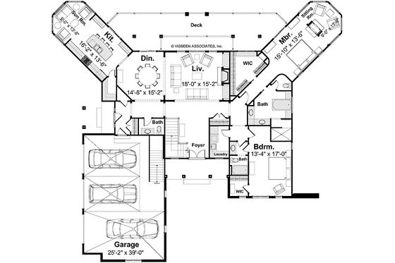 Floor Plan - Main Floor for European House Plan #928-190 - 2 bed, 2.5 bath