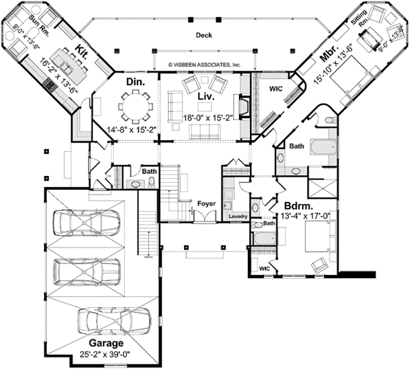Architectural House Design - European Floor Plan - Main Floor Plan #928-190
