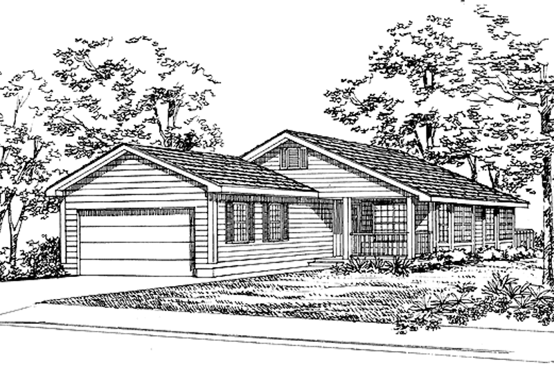 House Design - Exterior - Front Elevation 3 for Ranch House Plan #72-1039 - 4 bed, 2 bath