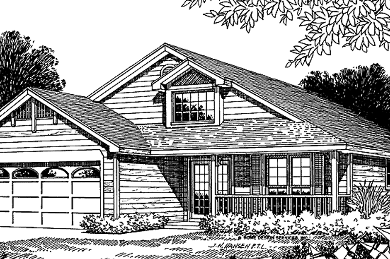 Architectural House Design - Country Exterior - Front Elevation Plan #417-587