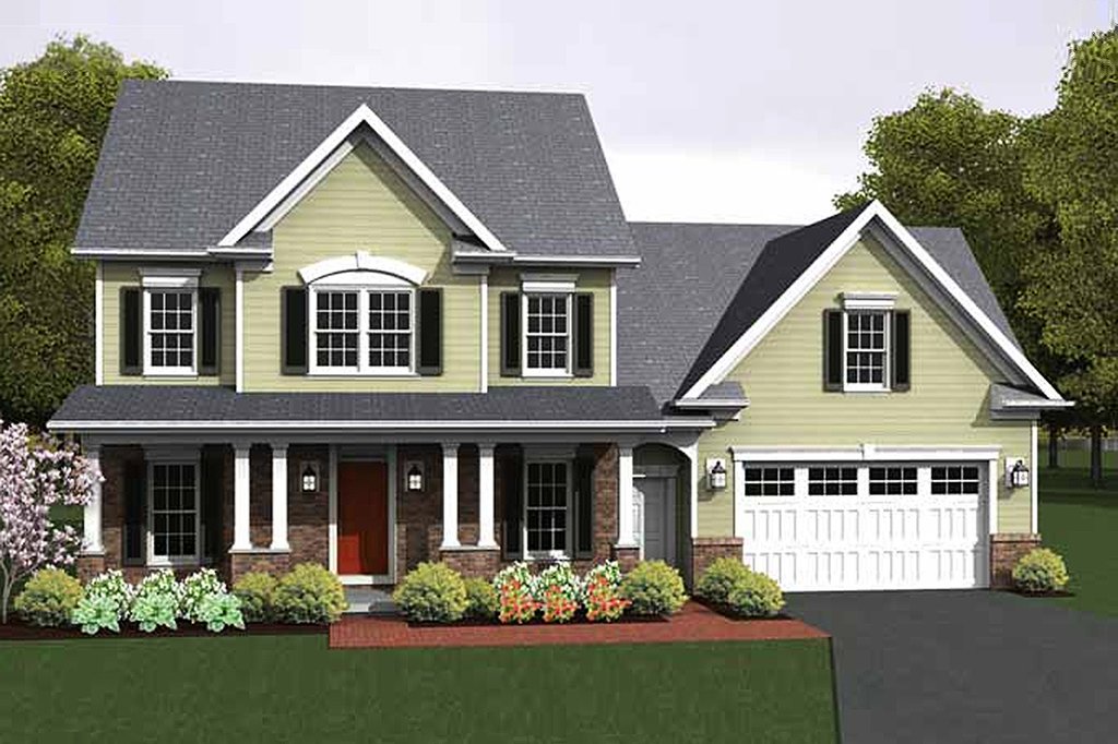  Colonial  Style House  Plan  3 Beds 2 5 Baths 1775 Sq Ft 