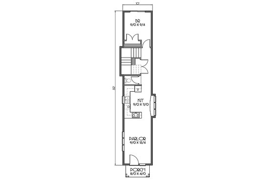 Floor Plan - Main Floor for Bungalow House Plan #423-46 - 3 bed, 1.5 bath