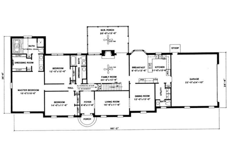 Traditional Style House Plan 3 Beds 2.5 Baths 2400 Sq/Ft