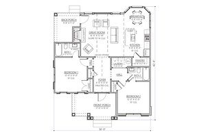 Floor Plan - Main Floor for Cottage House Plan #1094-14 - 2 bed, 2 bath